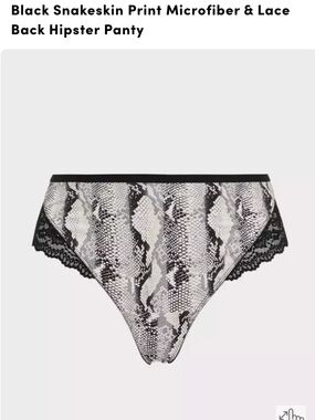 Torrid Snake Skin Black Lace Hipster Panty